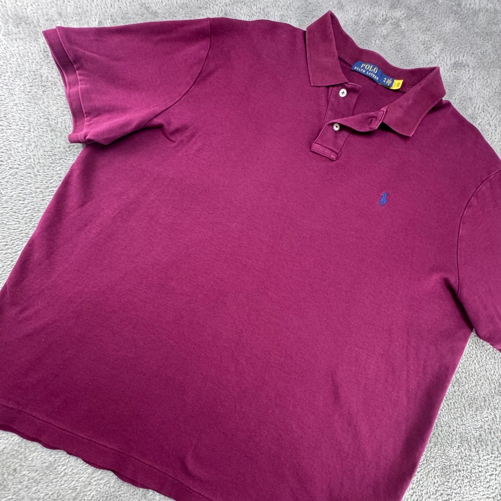 Polo Ralph Lauren Polo Shirt Mens XL Burgundy Excellent Short Sleeve Classic Fit